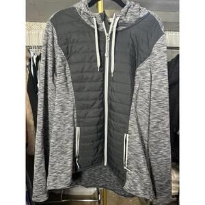 Jockey Women's Gray Active Wear Hooded Full Zip Jacket Sz Large